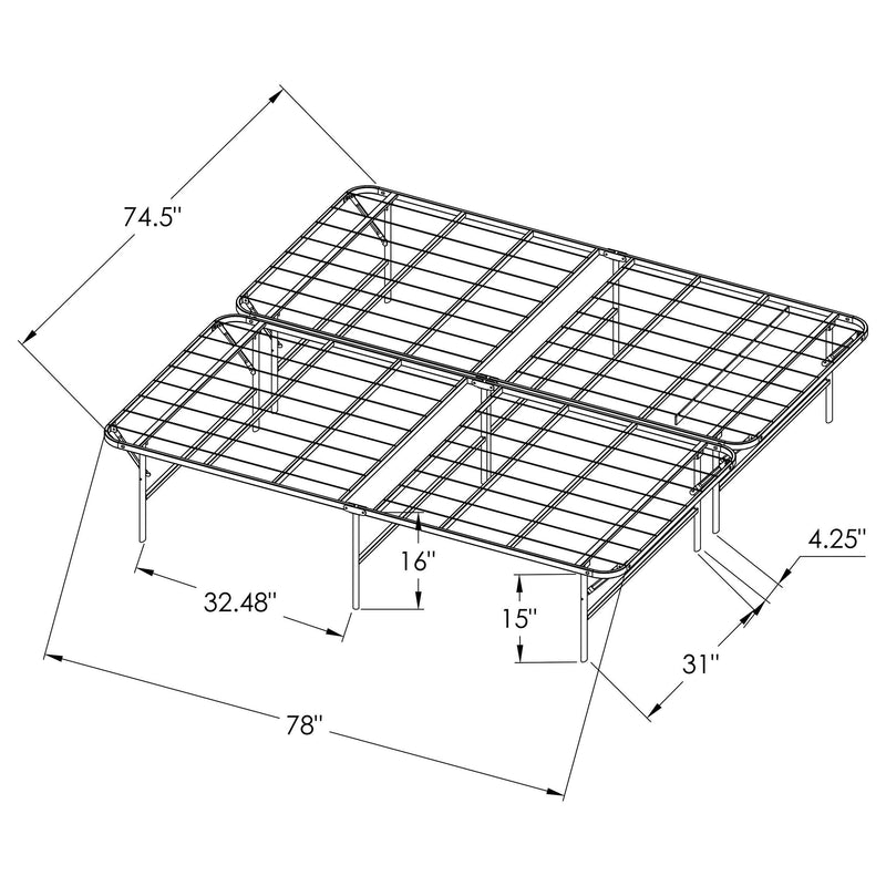 Mabel Metal Eastern King Mattress Support Platform Bed Black - 305957KE