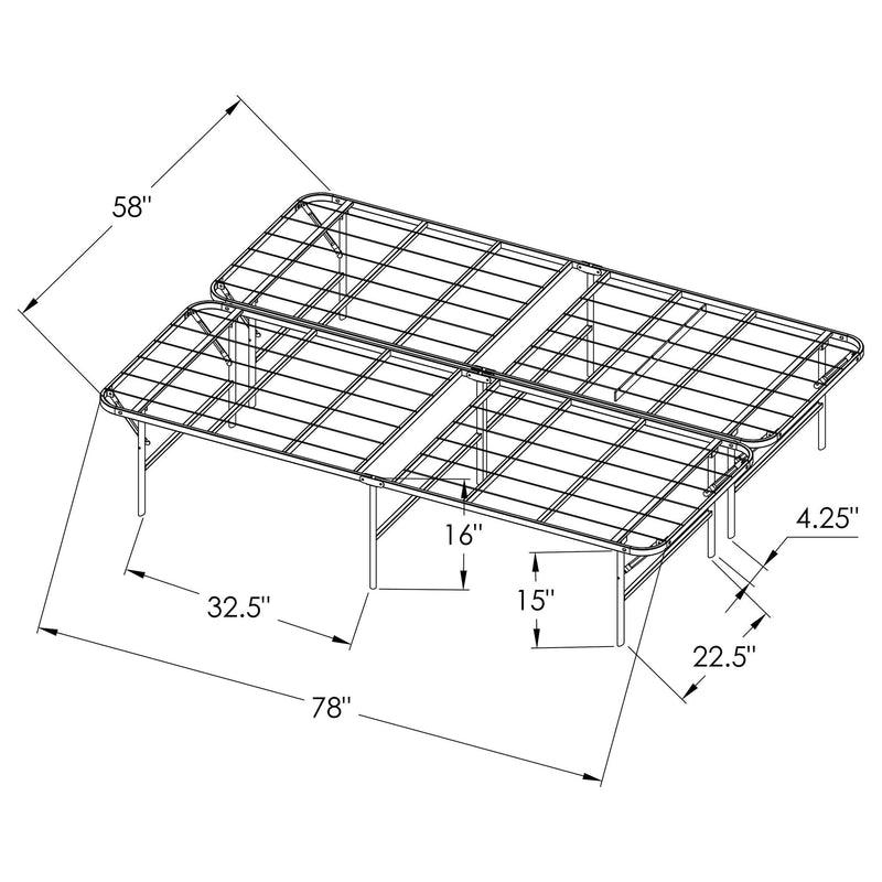 Mabel Metal Queen Mattress Support Platform Bed Black - 305957Q
