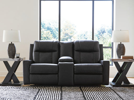 Mackmenville Carbon Reclining Loveseat with Console - 7471394
