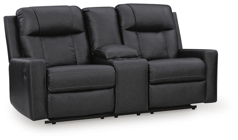 Mackmenville Carbon Reclining Loveseat with Console - 7471394