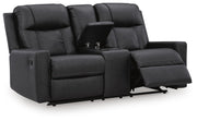 Mackmenville Carbon Reclining Loveseat with Console - 7471394