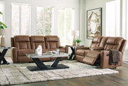 Mackmenville Reclining Sofa and Reclining Loveseat with Console in Caramel - PKG024855