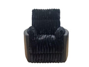 Madden Corduroy Upholstered Pillow Arm Manual Recliner Black - 600151