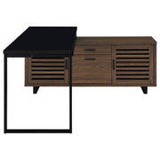 Maddox 60-inch L-Shape Office Computer Desk Black and Walnut - 801861