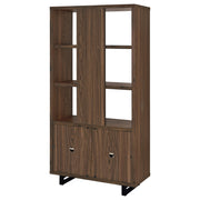 Maddox 71-inch 3-shelf Cabinet Bookcase Walnut - 801863