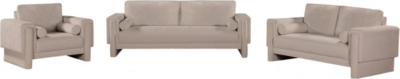 Madeline 65" Chenille Fabric Upholstered Loveseat in Beige - 152Beige-L