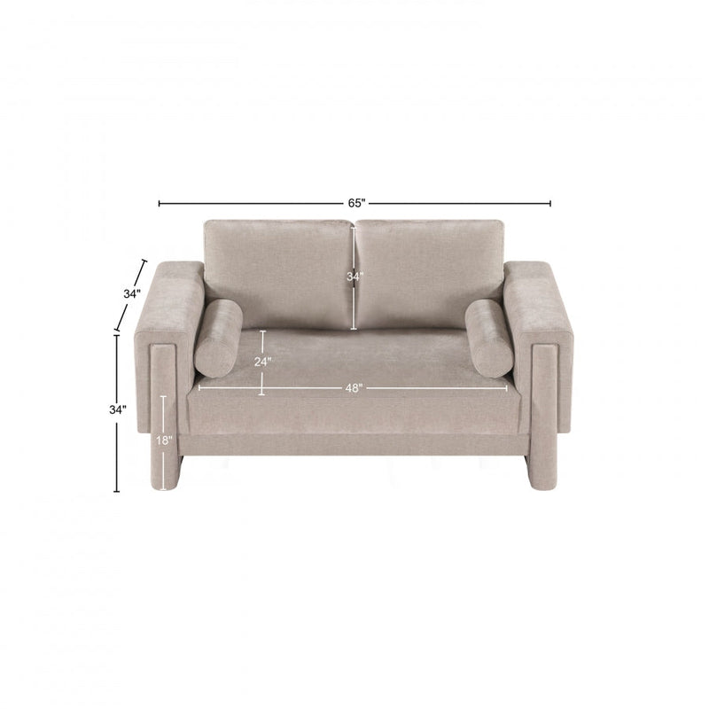 Madeline 65" Chenille Fabric Upholstered Loveseat in Beige - 152Beige-L