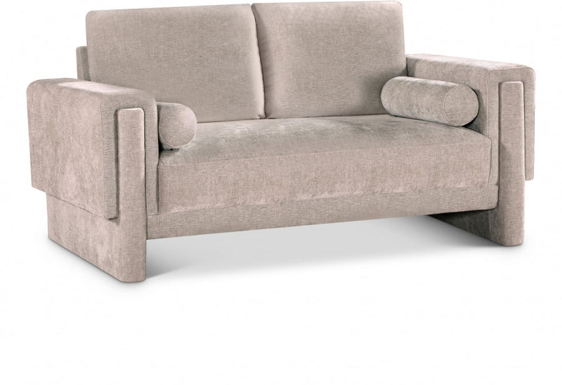 Madeline 65" Chenille Fabric Upholstered Loveseat in Beige - 152Beige-L