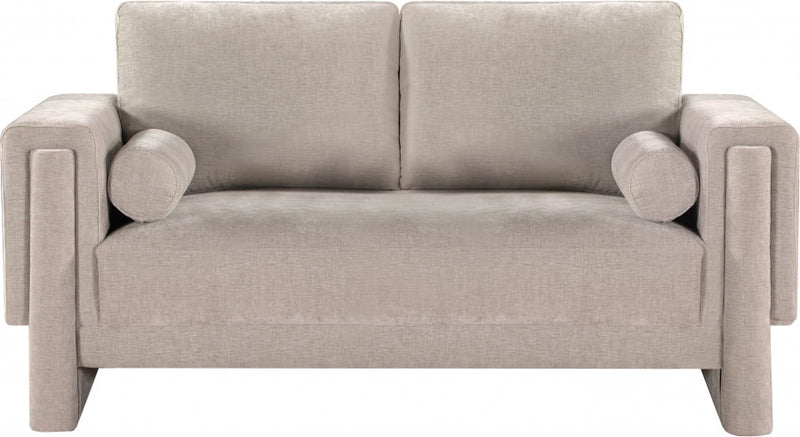 Madeline 65" Chenille Fabric Upholstered Loveseat in Beige - 152Beige-L