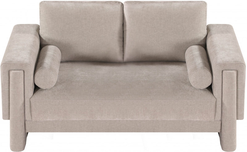 Madeline 65" Chenille Fabric Upholstered Loveseat in Beige - 152Beige-L