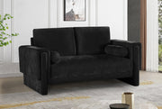Madeline 65" Chenille Fabric Upholstered Loveseat in Black - 152Black-L