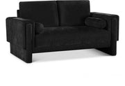 Madeline 65" Chenille Fabric Upholstered Loveseat in Black - 152Black-L