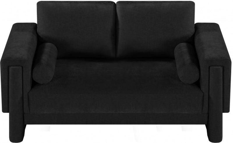 Madeline 65" Chenille Fabric Upholstered Loveseat in Black - 152Black-L