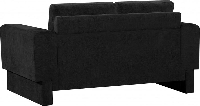 Madeline 65" Chenille Fabric Upholstered Loveseat in Black - 152Black-L