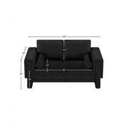 Madeline 65" Chenille Fabric Upholstered Loveseat in Black - 152Black-L