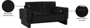 Madeline 65" Chenille Fabric Upholstered Loveseat in Black - 152Black-L