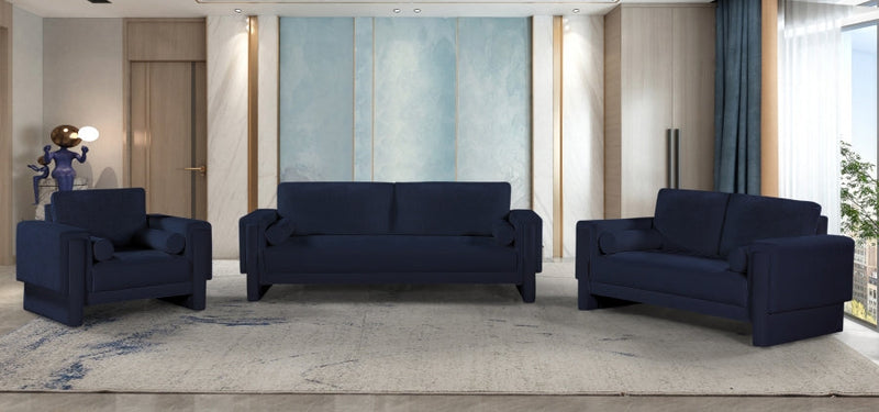 Madeline 65" Chenille Fabric Upholstered Loveseat in Blue - 152Navy-L