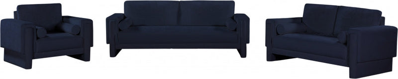 Madeline 65" Chenille Fabric Upholstered Loveseat in Blue - 152Navy-L