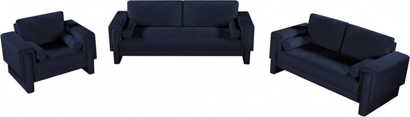 Madeline 65" Chenille Fabric Upholstered Loveseat in Blue - 152Navy-L