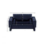 Madeline 65" Chenille Fabric Upholstered Loveseat in Blue - 152Navy-L