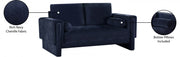 Madeline 65" Chenille Fabric Upholstered Loveseat in Blue - 152Navy-L