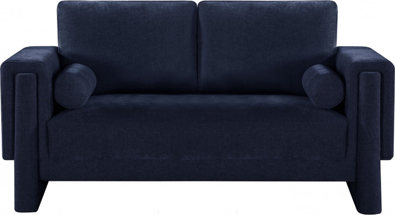 Madeline 65" Chenille Fabric Upholstered Loveseat in Blue - 152Navy-L