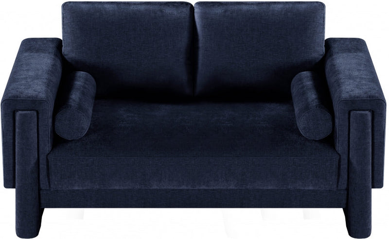 Madeline 65" Chenille Fabric Upholstered Loveseat in Blue - 152Navy-L