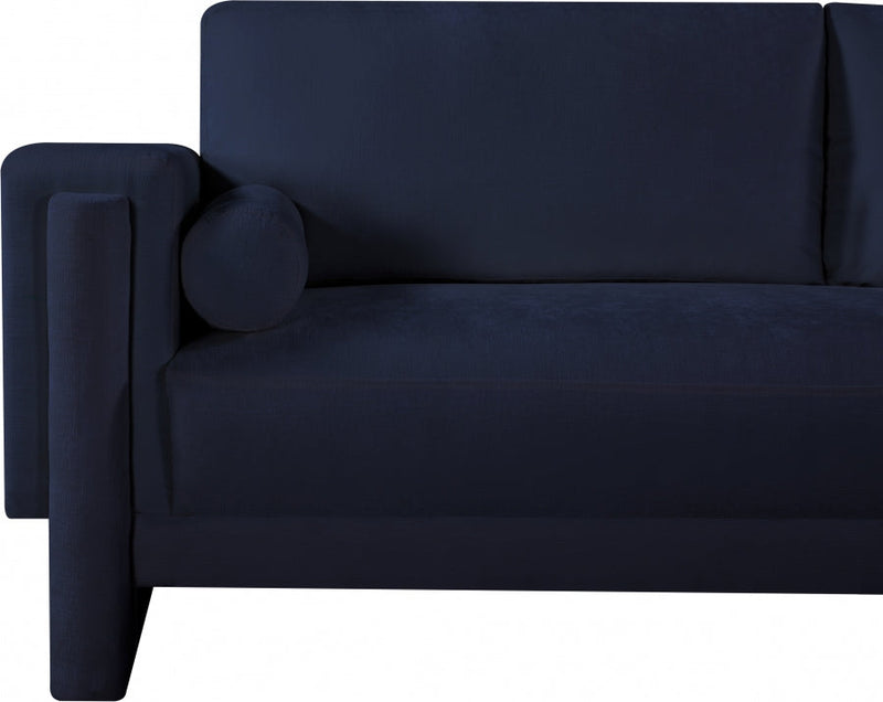 Madeline 65" Chenille Fabric Upholstered Loveseat in Blue - 152Navy-L