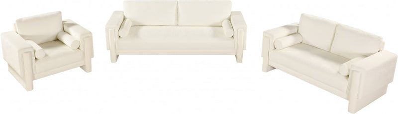 Madeline 65" Chenille Fabric Upholstered Loveseat in Cream - 152Cream-L