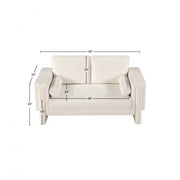 Madeline 65" Chenille Fabric Upholstered Loveseat in Cream - 152Cream-L