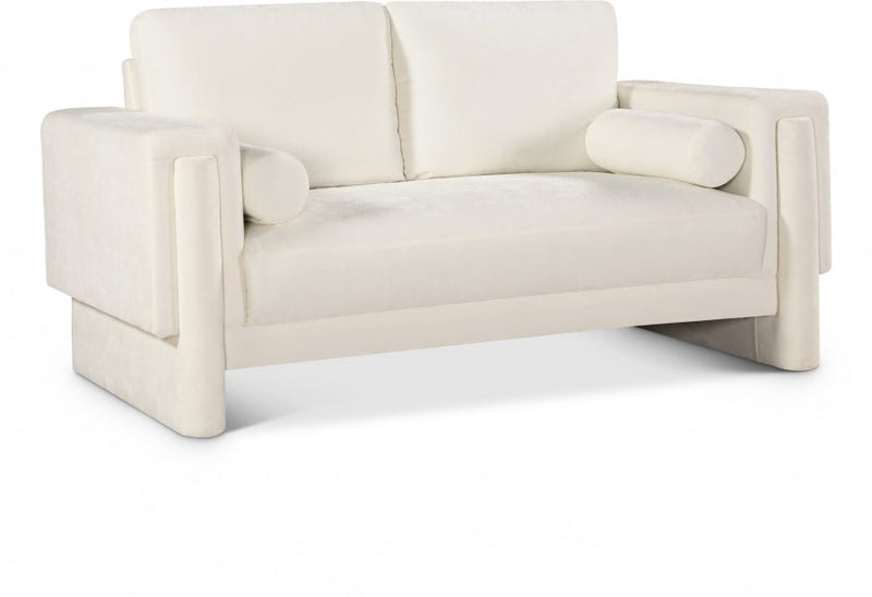 Madeline 65" Chenille Fabric Upholstered Loveseat in Cream - 152Cream-L