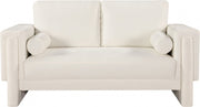 Madeline 65" Chenille Fabric Upholstered Loveseat in Cream - 152Cream-L