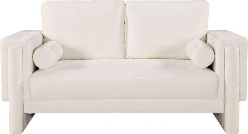 Madeline 65" Chenille Fabric Upholstered Loveseat in Cream - 152Cream-L