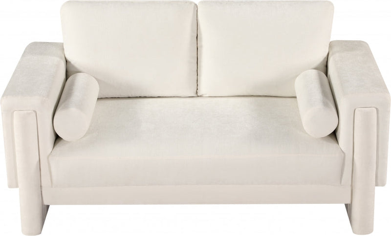 Madeline 65" Chenille Fabric Upholstered Loveseat in Cream - 152Cream-L