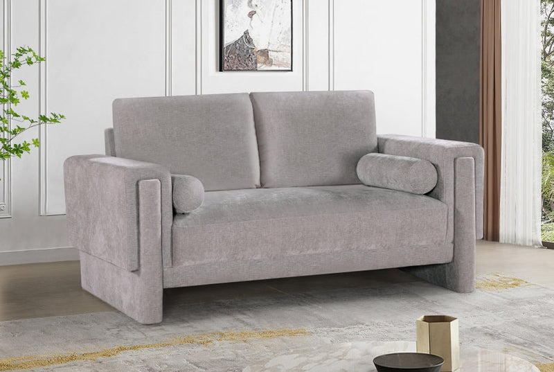 Madeline 65" Chenille Fabric Upholstered Loveseat in Grey - 152Grey-L