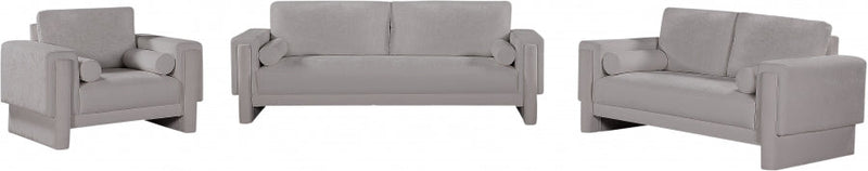 Madeline 65" Chenille Fabric Upholstered Loveseat in Grey - 152Grey-L