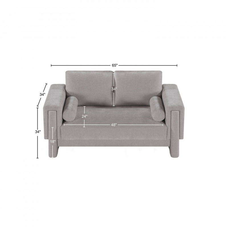 Madeline 65" Chenille Fabric Upholstered Loveseat in Grey - 152Grey-L