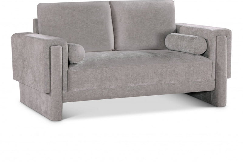 Madeline 65" Chenille Fabric Upholstered Loveseat in Grey - 152Grey-L