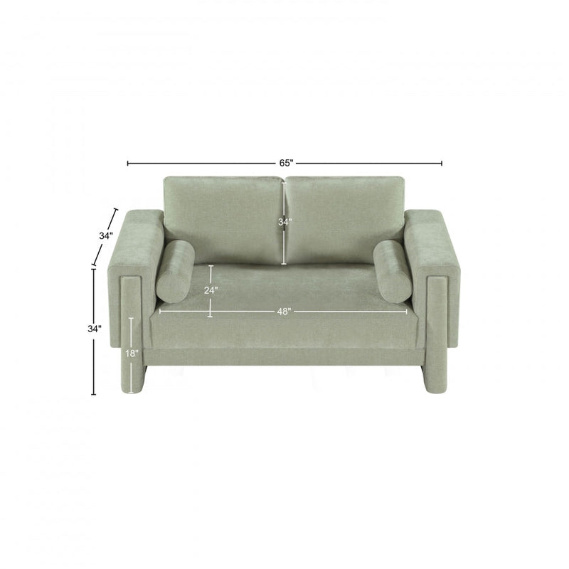 Madeline 65" Chenille Fabric Upholstered Loveseat in Mint - 152Mint-L