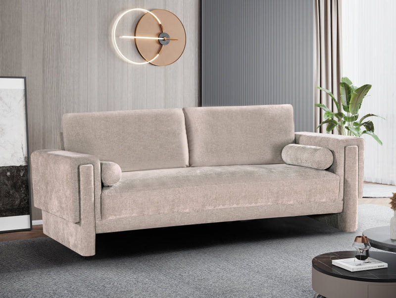 Madeline 89" Chenille Fabric Upholstered Sofa in Beige - 152Beige-S