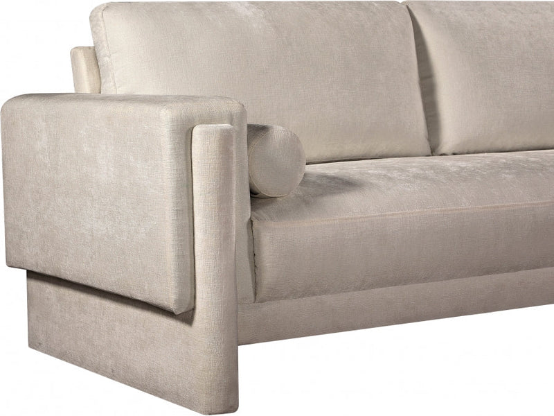 Madeline 89" Chenille Fabric Upholstered Sofa in Beige - 152Beige-S