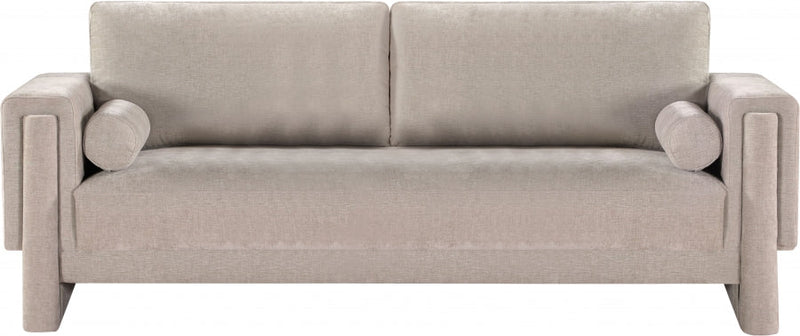 Madeline 89" Chenille Fabric Upholstered Sofa in Beige - 152Beige-S