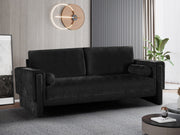 Madeline 89" Chenille Fabric Upholstered Sofa in Black - 152Black-S