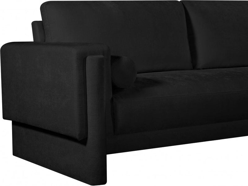 Madeline 89" Chenille Fabric Upholstered Sofa in Black - 152Black-S