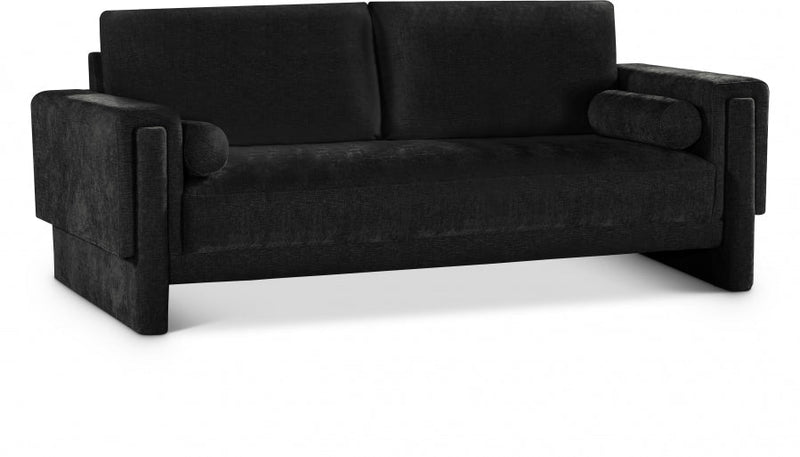Madeline 89" Chenille Fabric Upholstered Sofa in Black - 152Black-S