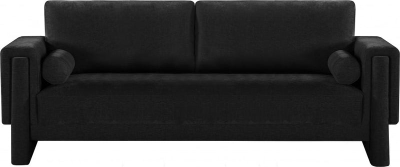 Madeline 89" Chenille Fabric Upholstered Sofa in Black - 152Black-S