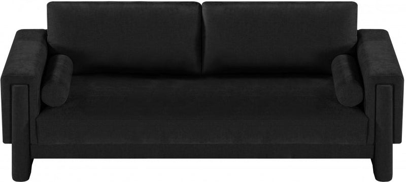 Madeline 89" Chenille Fabric Upholstered Sofa in Black - 152Black-S