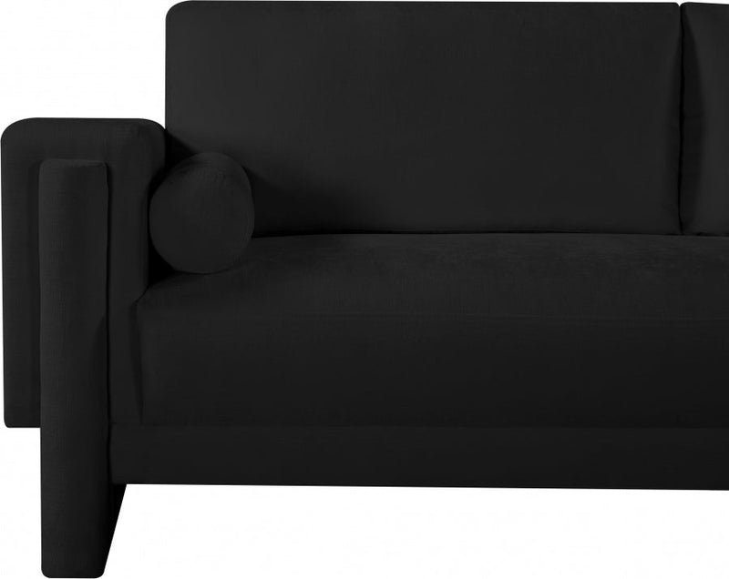 Madeline 89" Chenille Fabric Upholstered Sofa in Black - 152Black-S