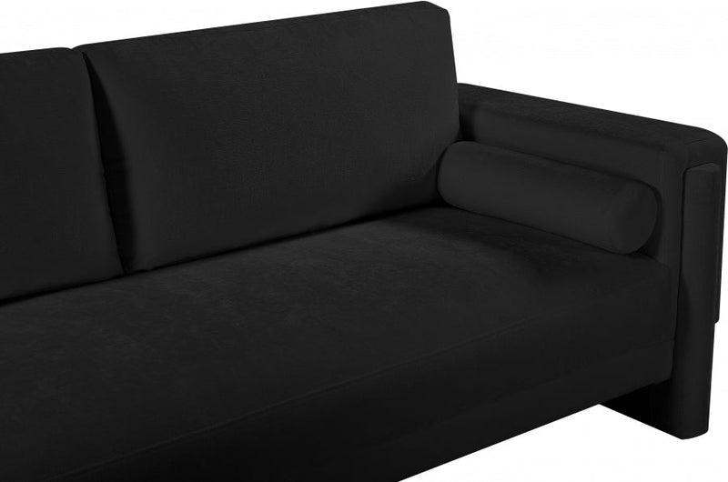 Madeline 89" Chenille Fabric Upholstered Sofa in Black - 152Black-S