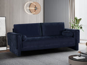 Madeline 89" Chenille Fabric Upholstered Sofa in Blue - 152Navy-S